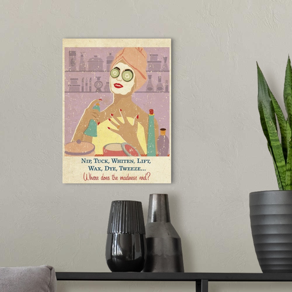 A modern room featuring Sassy girl art hits the mark with this fresh take on aging.