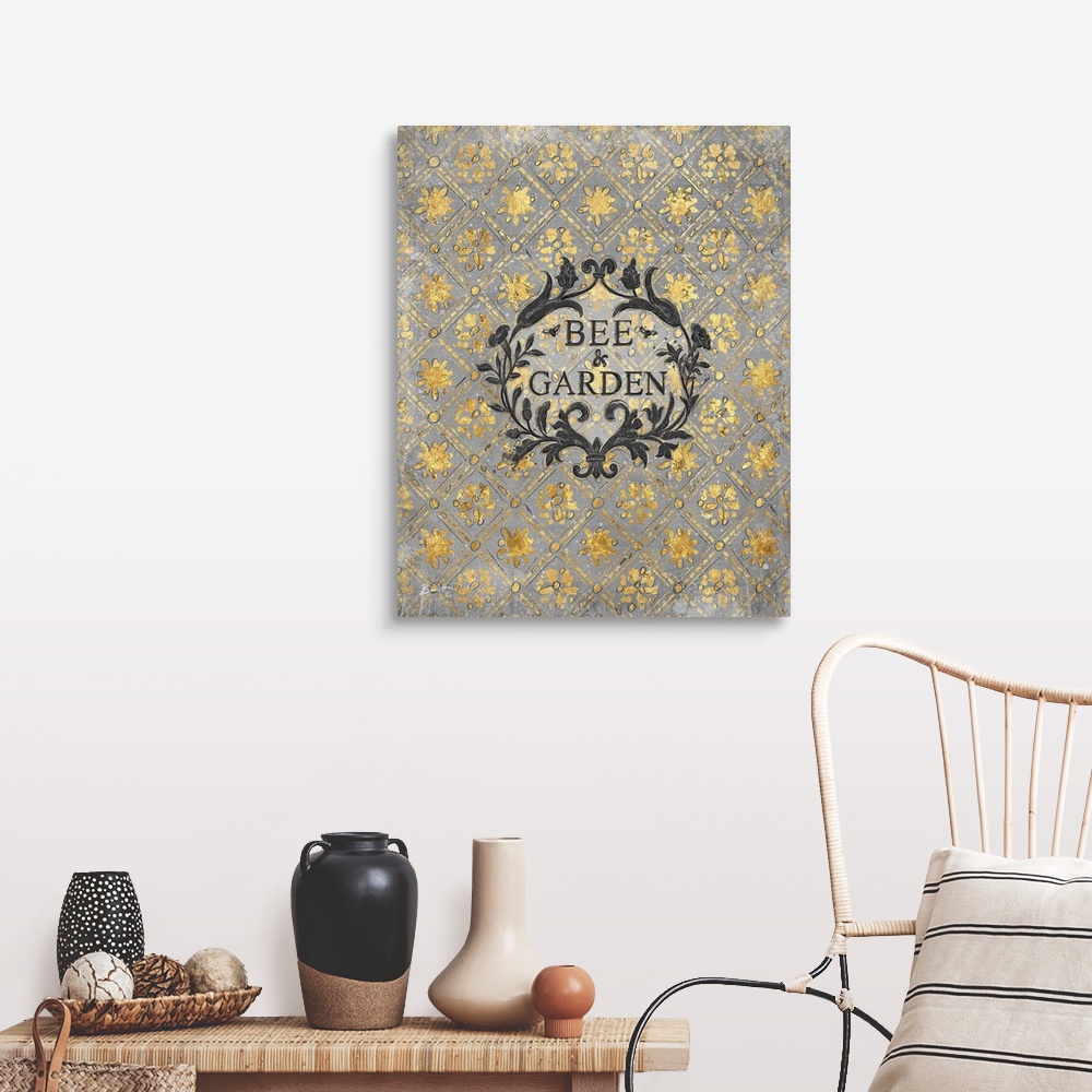 A farmhouse room featuring Bee fashion forward with this elegant decor motif
