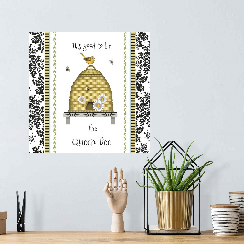 A bohemian room featuring Fun, inspirational, and playful design featuring the iconic bee!