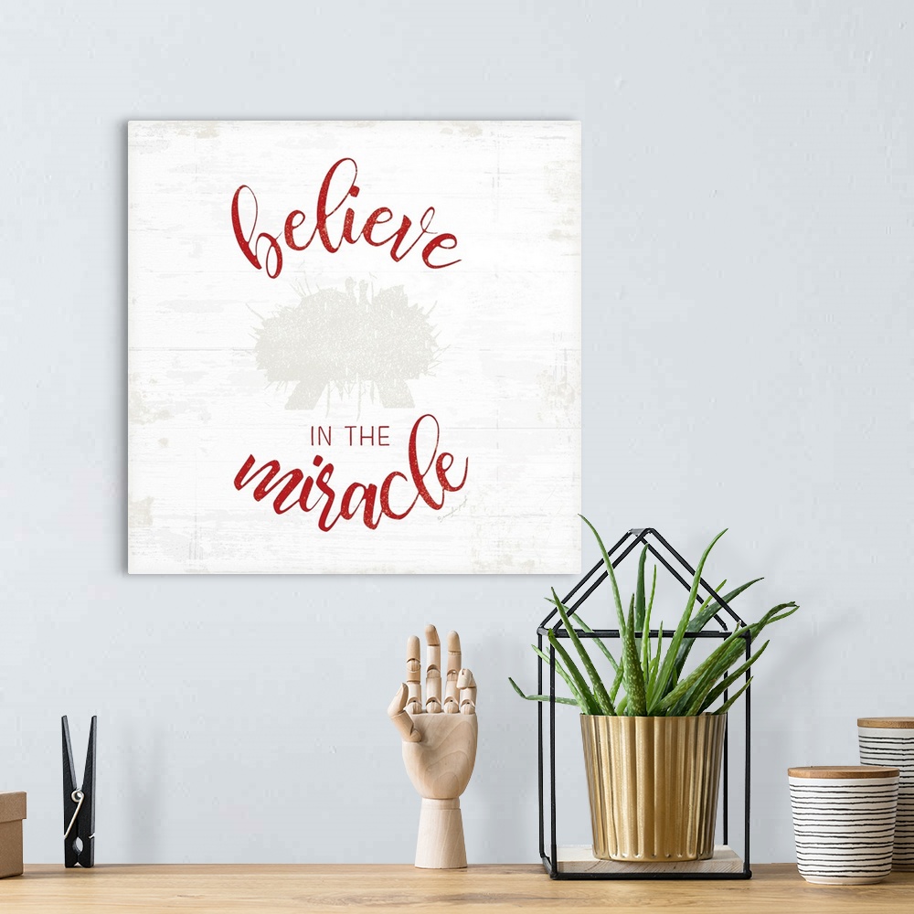 A bohemian room featuring Believe in the Miracle - Red