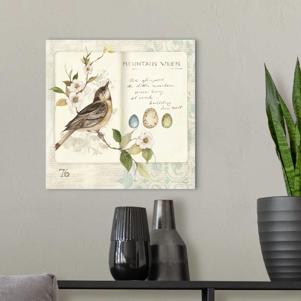 A modern room featuring Botanical study of birdlife adds elegant, nature-inspired touch to any room.