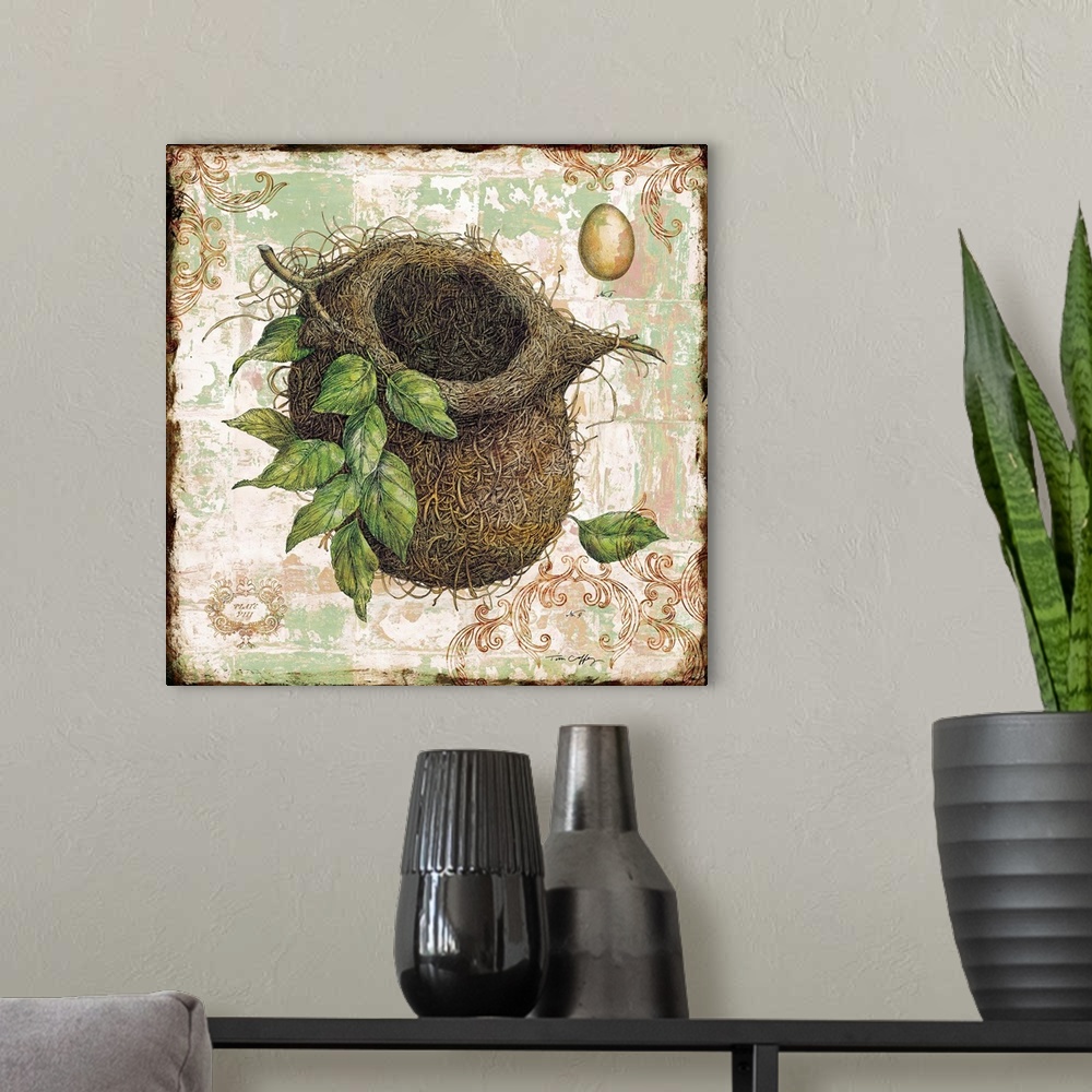 A modern room featuring Botanical nature vignette captures exquisity beauty of nature.