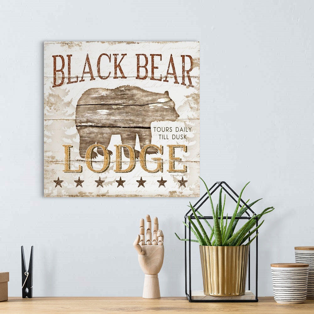 A bohemian room featuring Black Bear Lodge