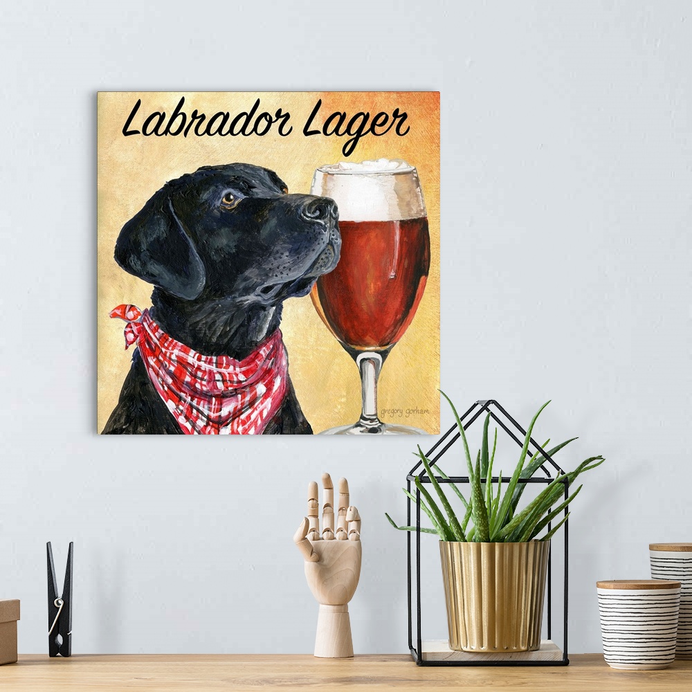 A bohemian room featuring Love this breed and brew?  Decorate your home with this fun art.