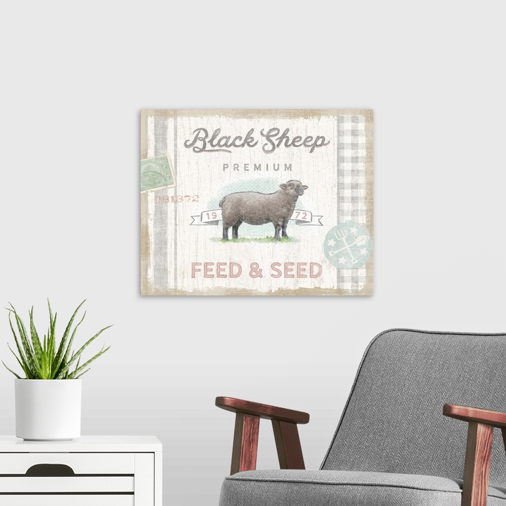 A modern room featuring Black sheep can be good and this sheep is just charming as a country accent.
