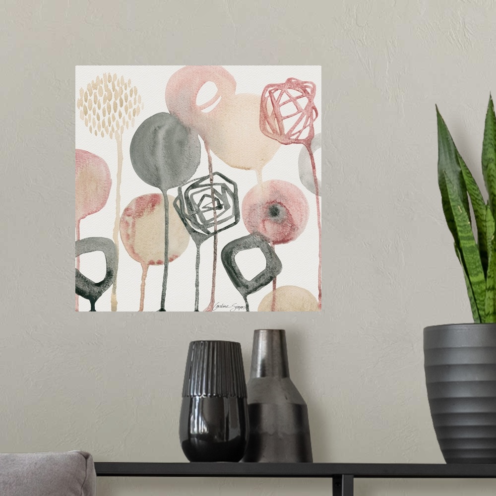 A modern room featuring Lively and expressive elements are captured in an on-trend blush colorway.