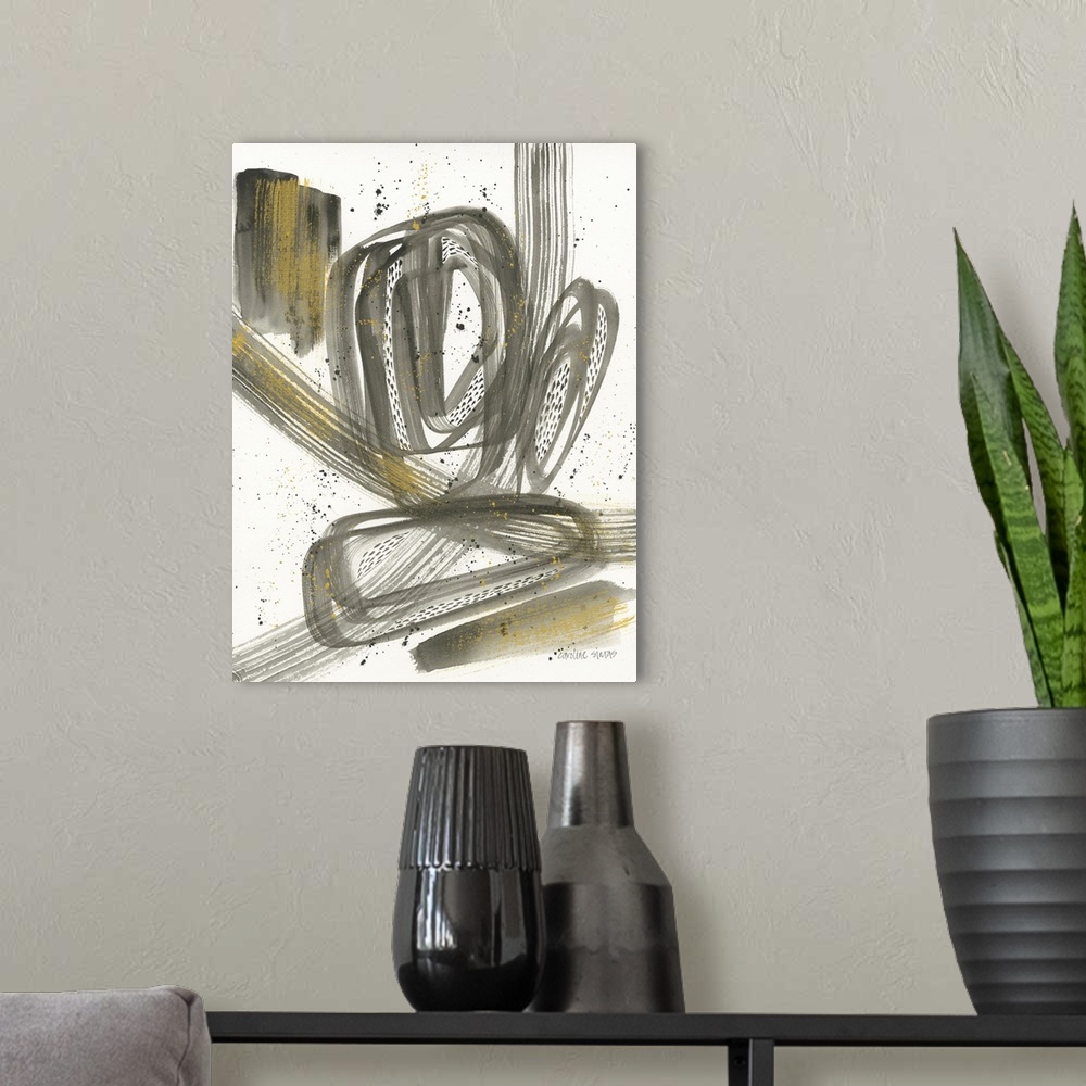 A modern room featuring Abstract forms are on display herea simple yet impactful design for any decor.