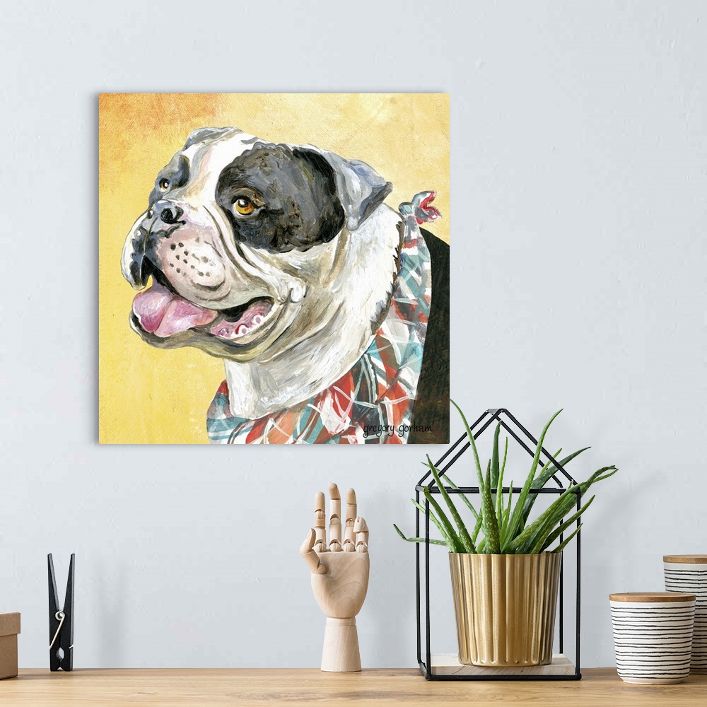 A bohemian room featuring Love this breed?  Decorate your home with this fun art.