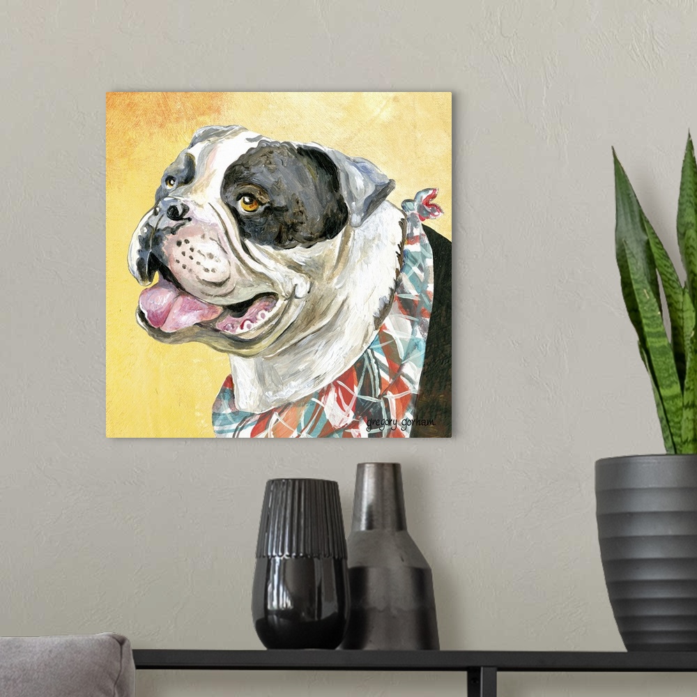 A modern room featuring Love this breed?  Decorate your home with this fun art.