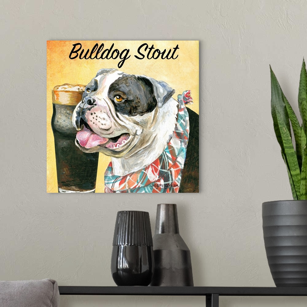A modern room featuring Love this breed and brew?  Decorate your home with this fun art.