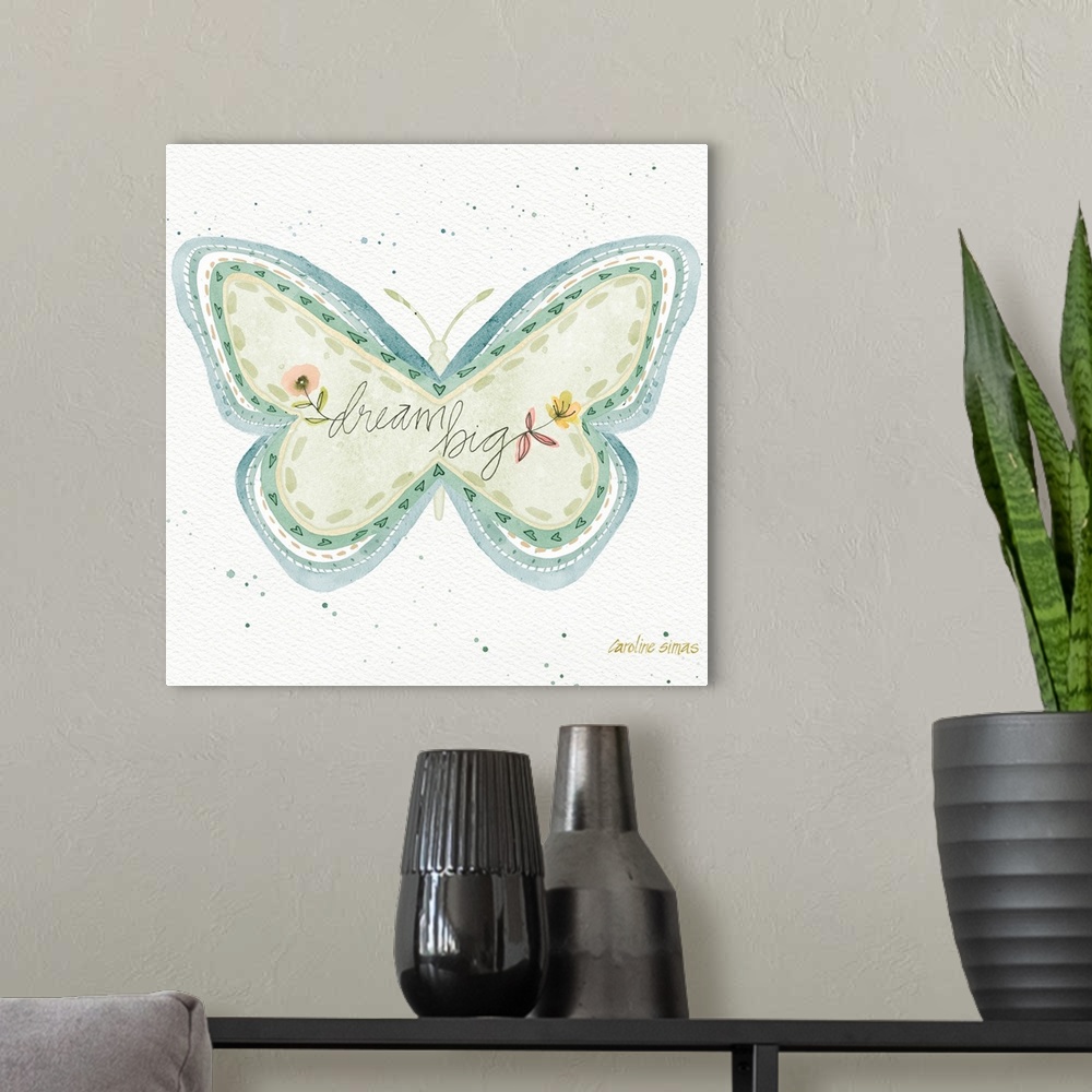 A modern room featuring Sweetly rendered butterfly art that adds a gentle, lovely, and inspirational accent to your decor.