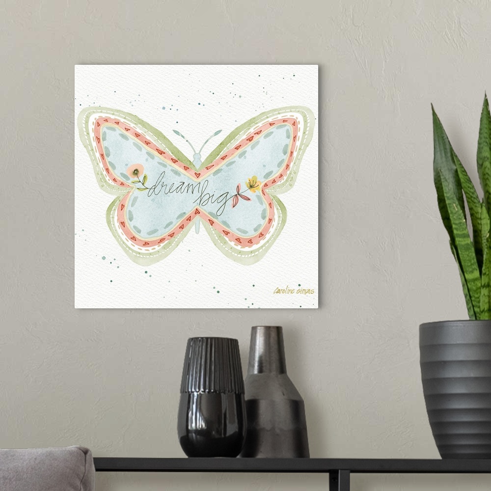 A modern room featuring Sweetly rendered butterfly art that adds a gentle, lovely, and inspirational accent to your decor.