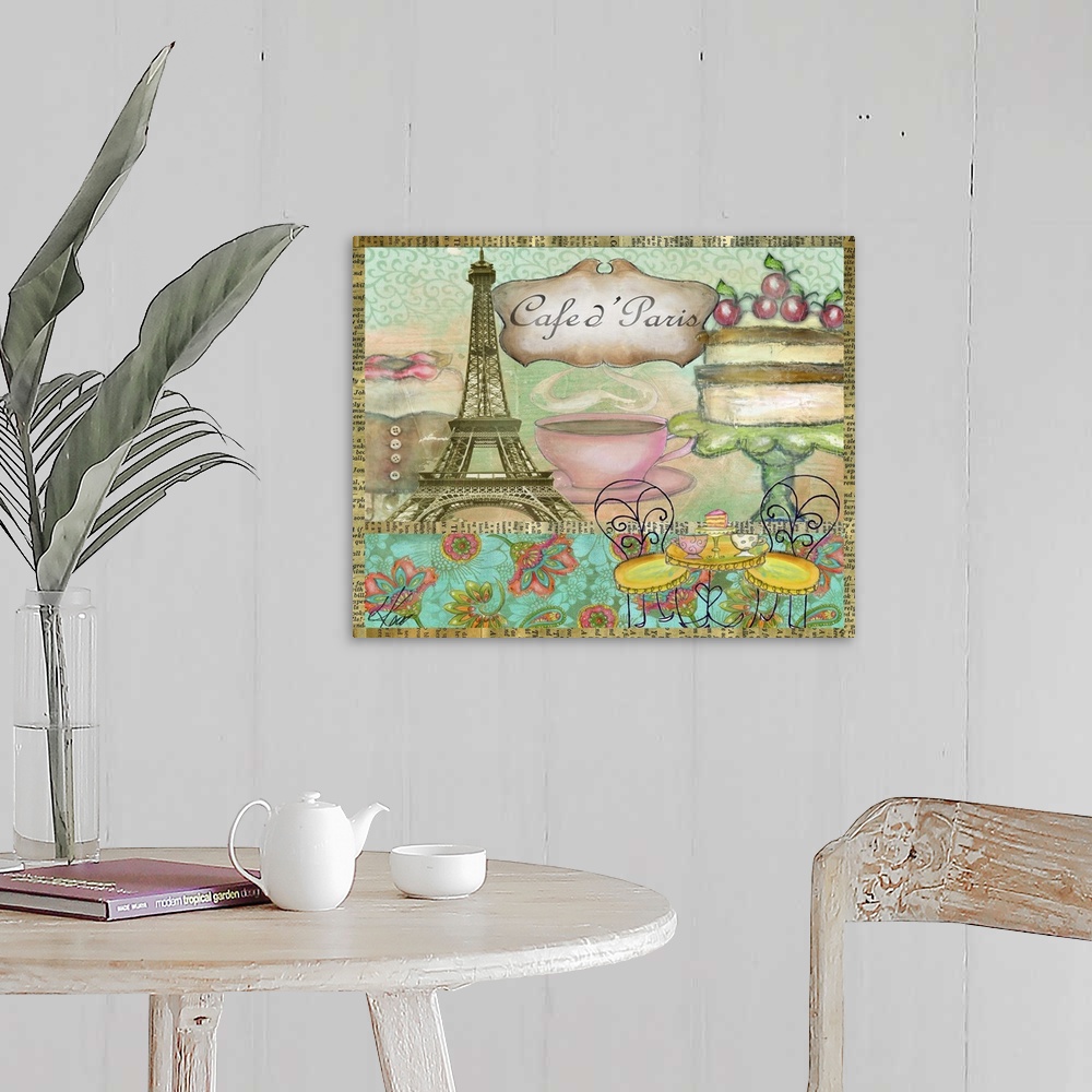 A farmhouse room featuring Coffee lovers will savor this charming piece of art.