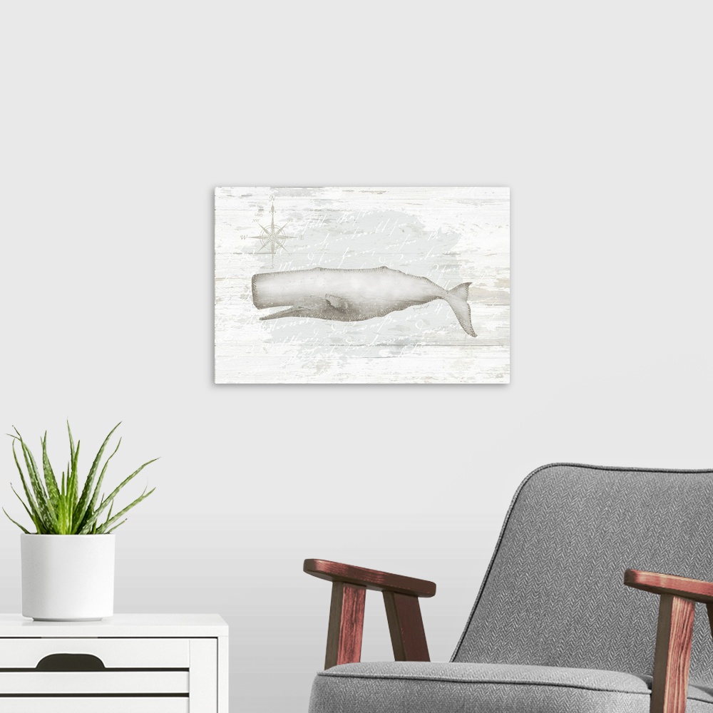 A modern room featuring Calming Coastal Whale