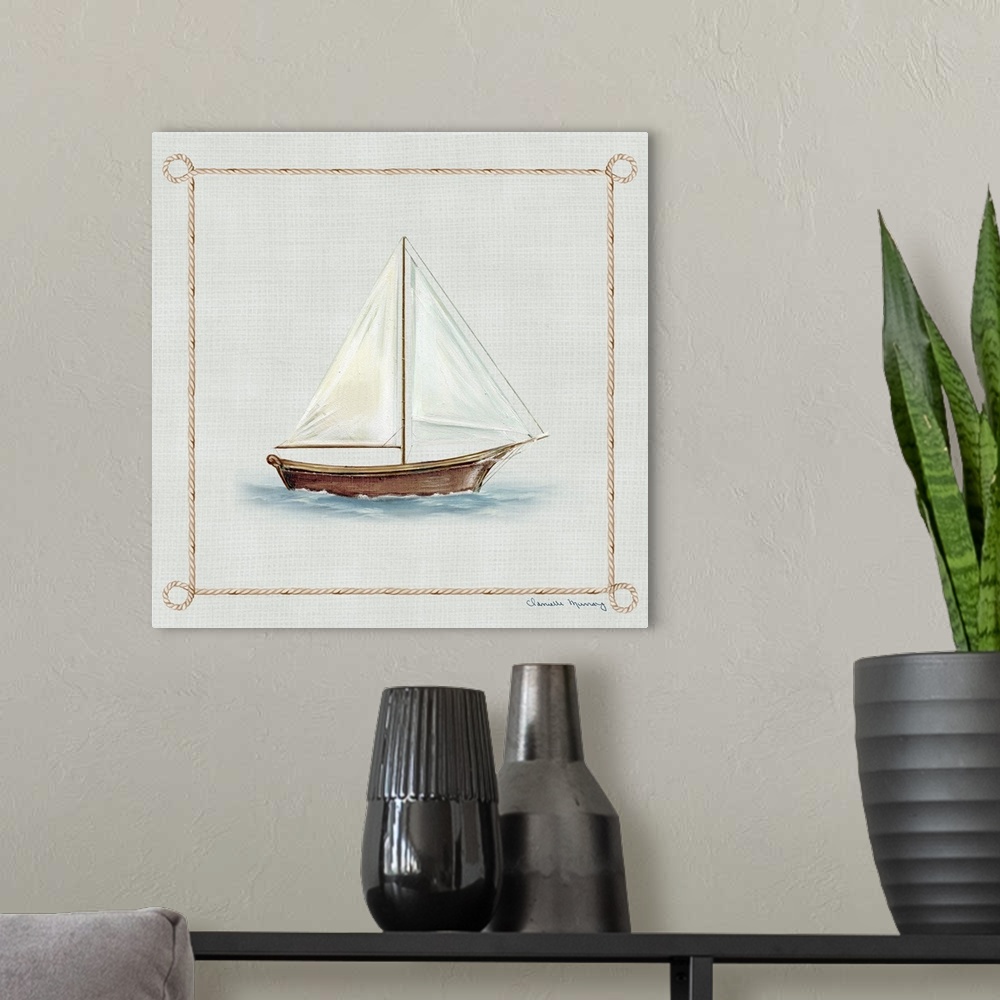 A modern room featuring This classic nautical motif adds the perfect coastal touch to any room