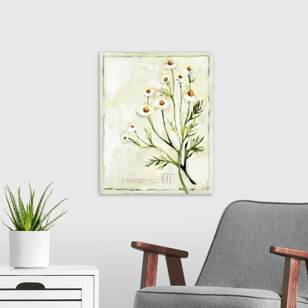 A modern room featuring This rosemary sprig adds an elegant touch of the garden to any kitchen or dining area.