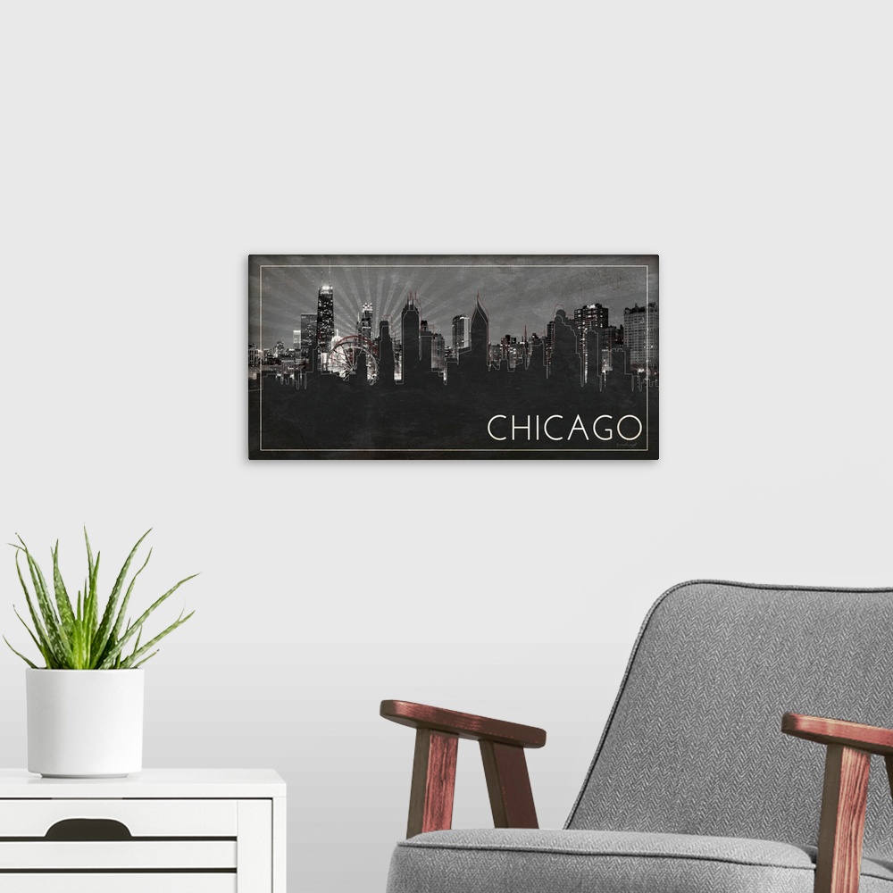 A modern room featuring Chicago