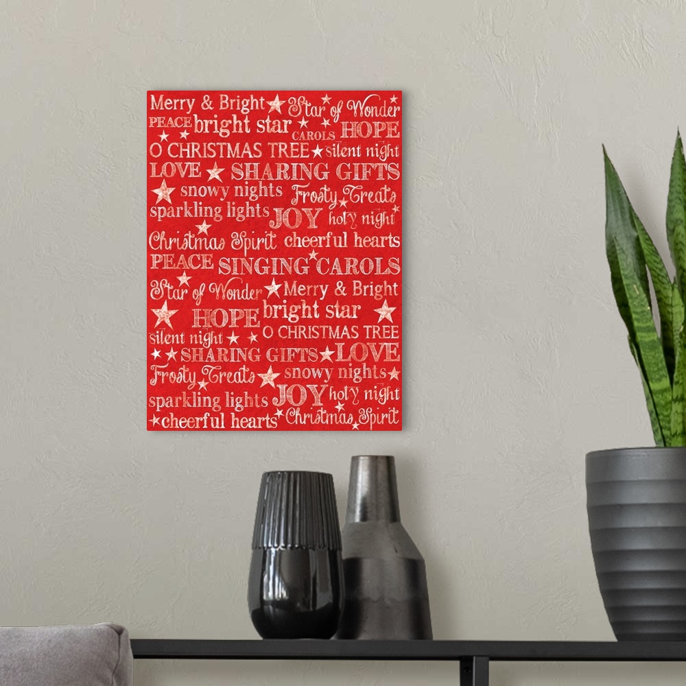 A modern room featuring This simple yet charming piece celebrates the sentiments of the holiday!