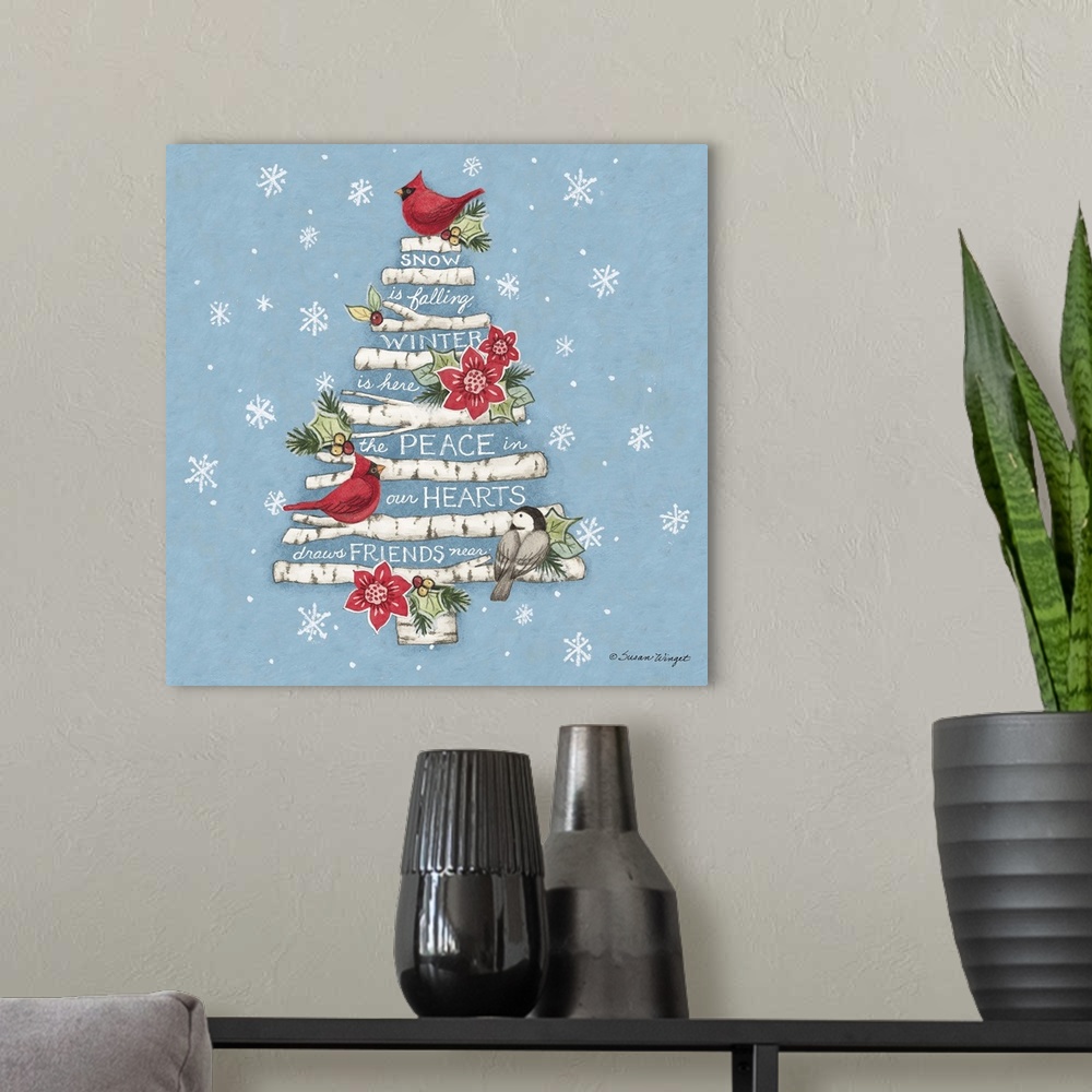 A modern room featuring Lovely holiday lettering and sentiment for a tasteful decor statement