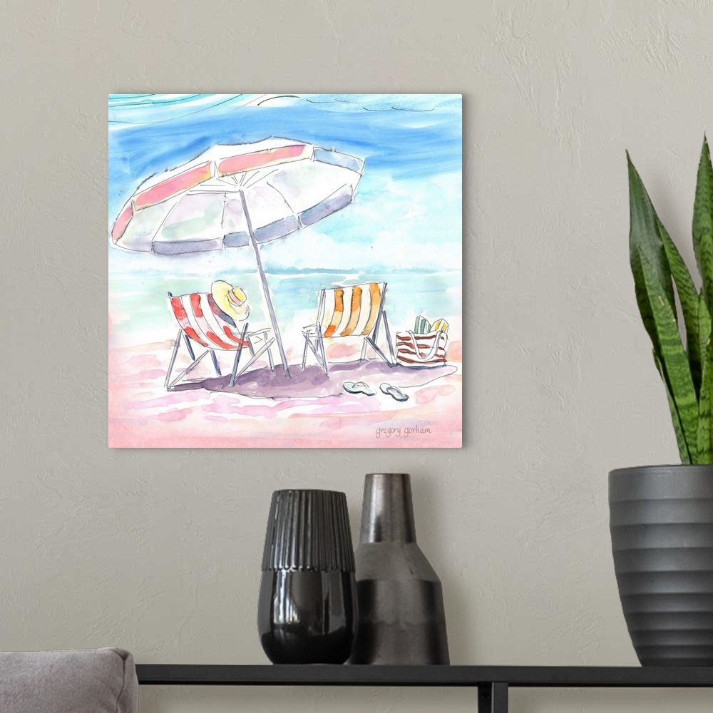 A modern room featuring Pastel treatment turn this coastal art into a unique decor look!