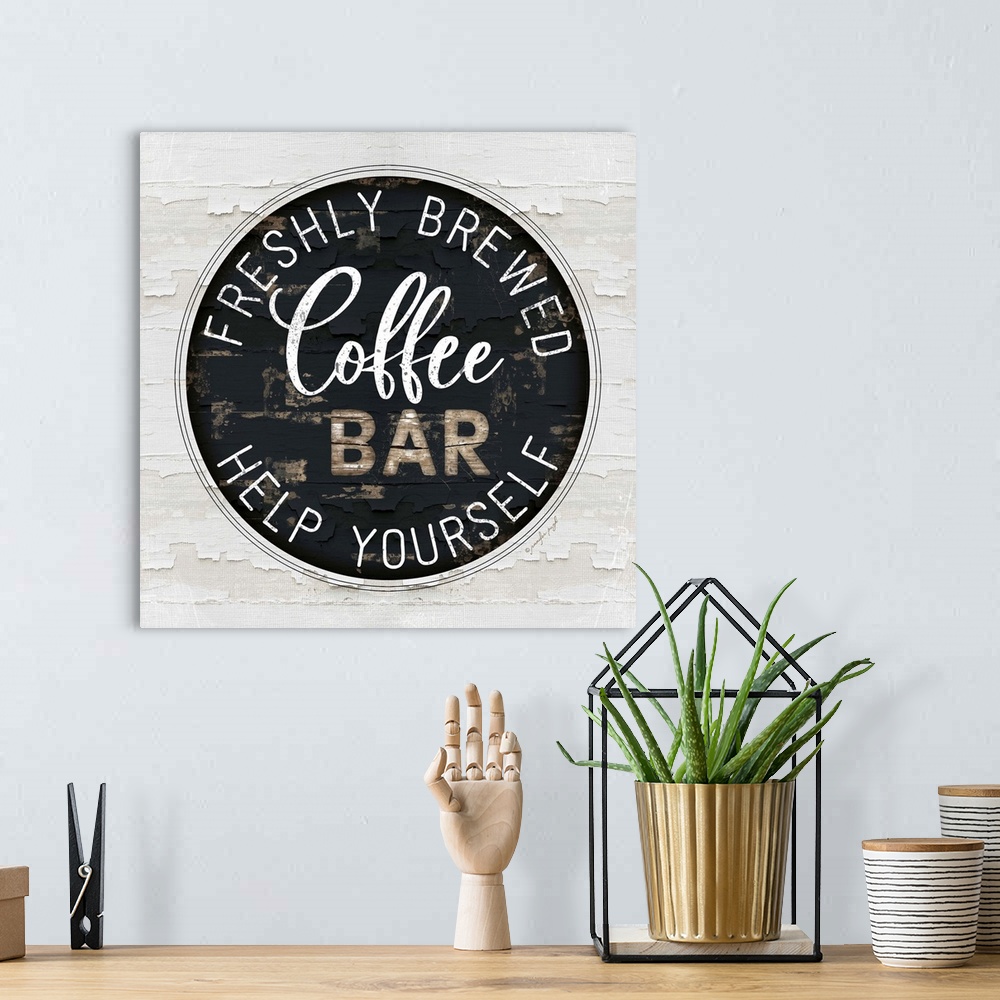 A bohemian room featuring Coffee Bar