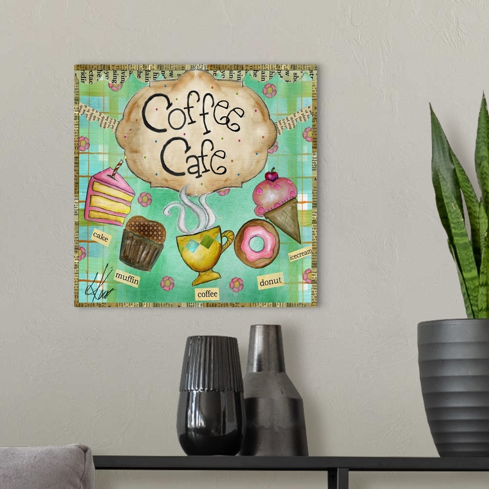 A modern room featuring Coffee addicts will love this coffee-themed art.