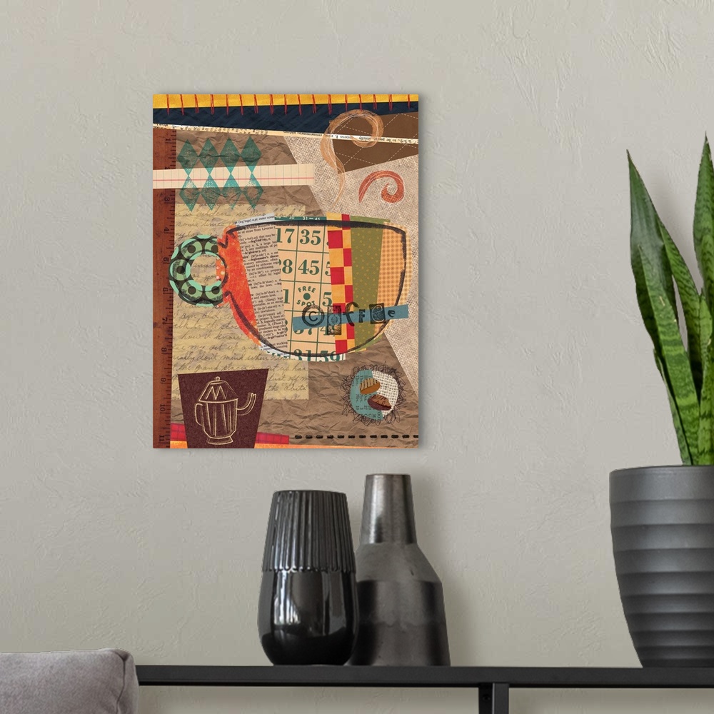 A modern room featuring Colorful coffee collage image great for kitchen accent