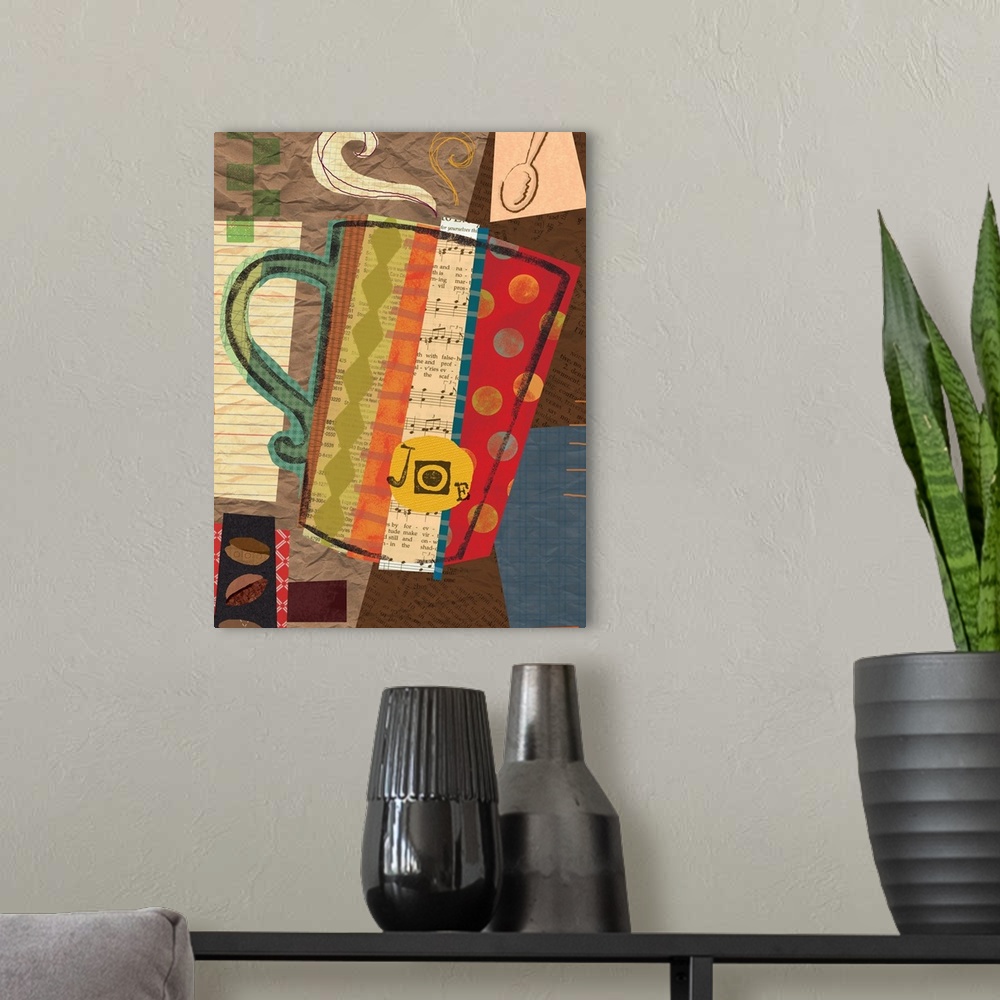 A modern room featuring Colorful coffee collage image great for kitchen accent
