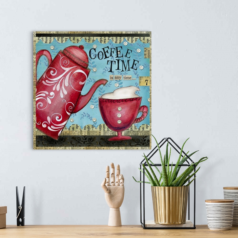 A bohemian room featuring Colorful coffee image great for kitchen accent