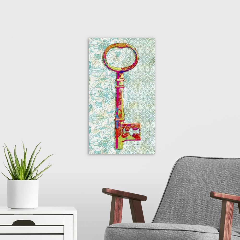 A modern room featuring Keys evoke so many inferences! Great motif for any room
