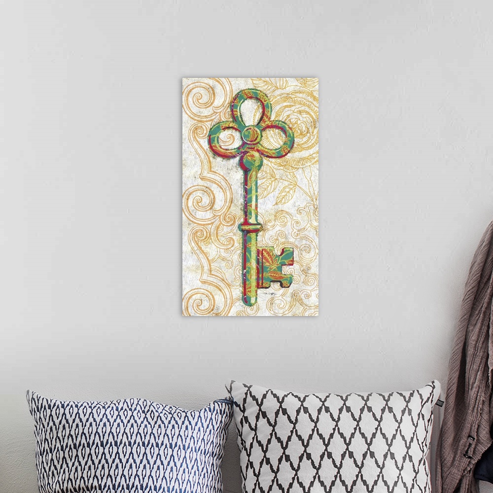A bohemian room featuring Keys evoke so many inferences! Great motif for any room
