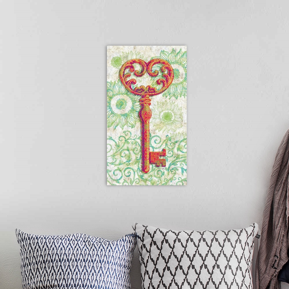 A bohemian room featuring Keys evoke so many inferences! Great motif for any room