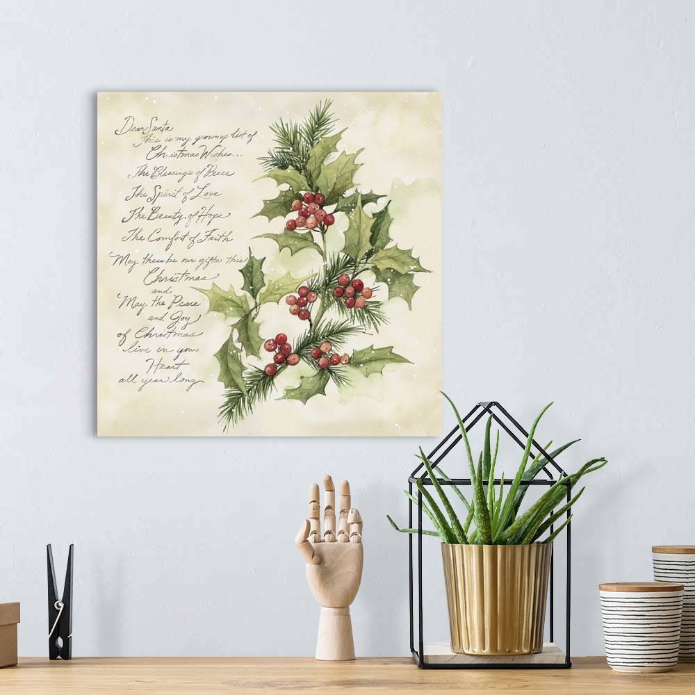 A bohemian room featuring A classic Christmas Holly evokes the holiday spirit