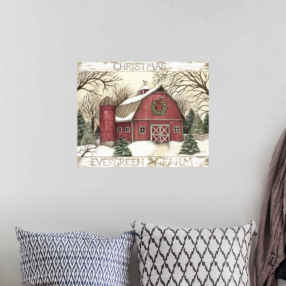 A bohemian room featuring A country Christmas barn to warm the heart.