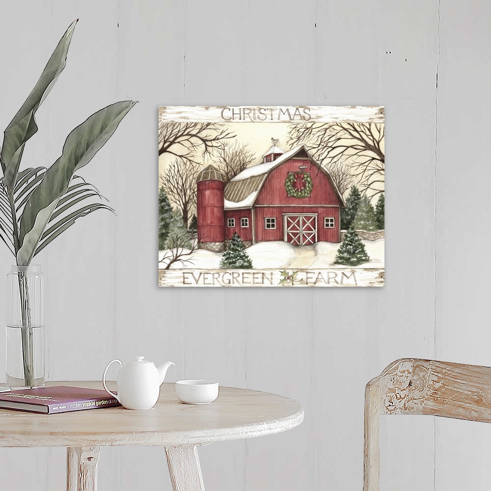 A farmhouse room featuring A country Christmas barn to warm the heart.