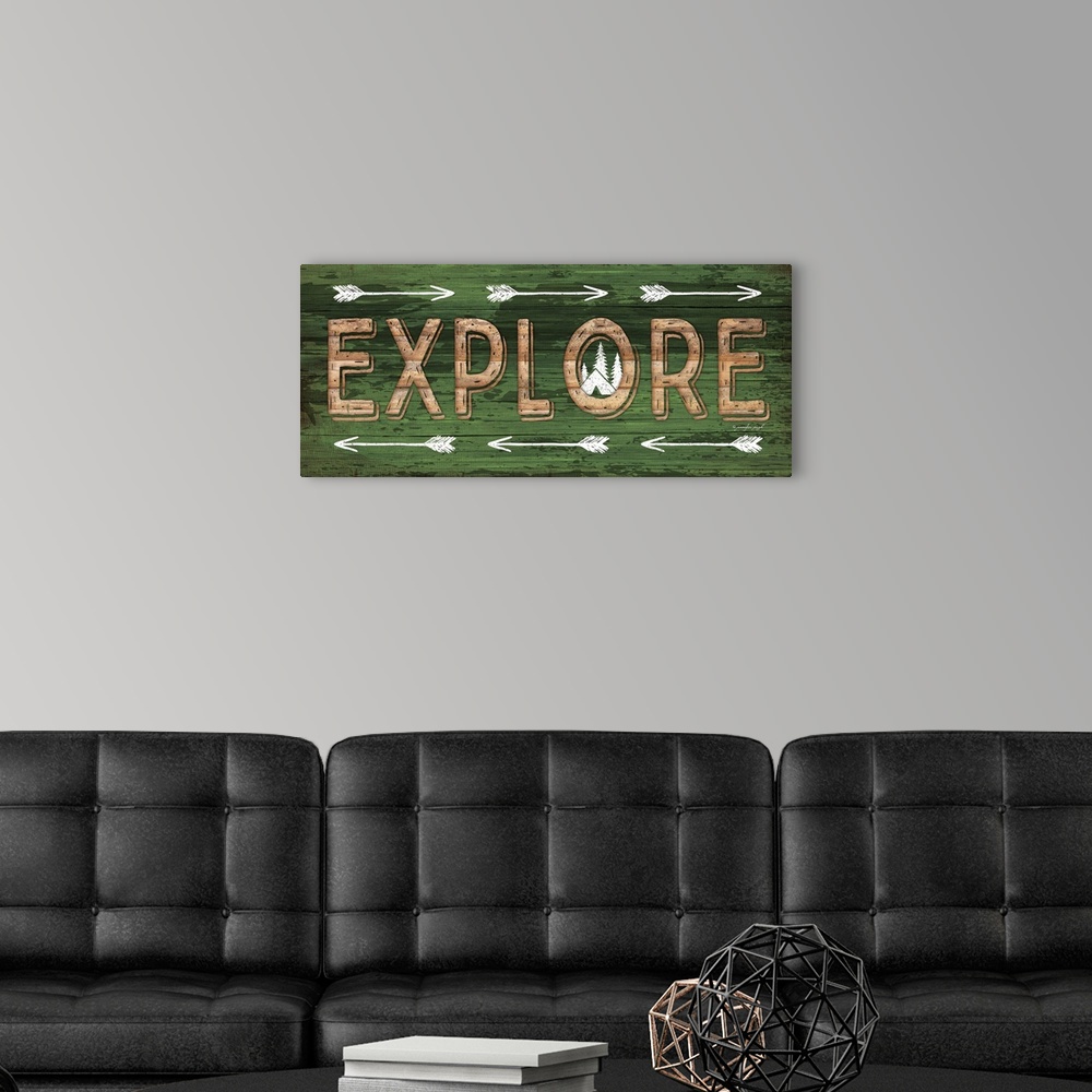 A modern room featuring Explore