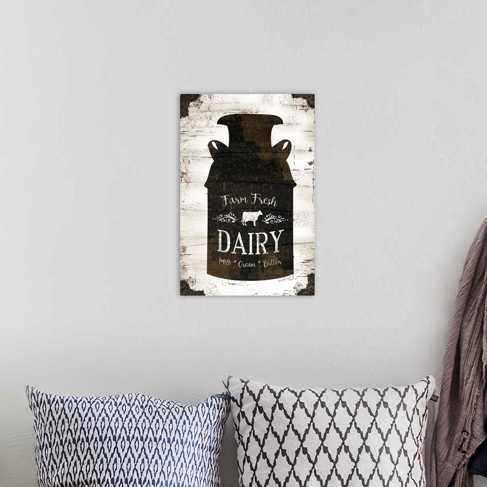A bohemian room featuring Farmhouse Milk Can