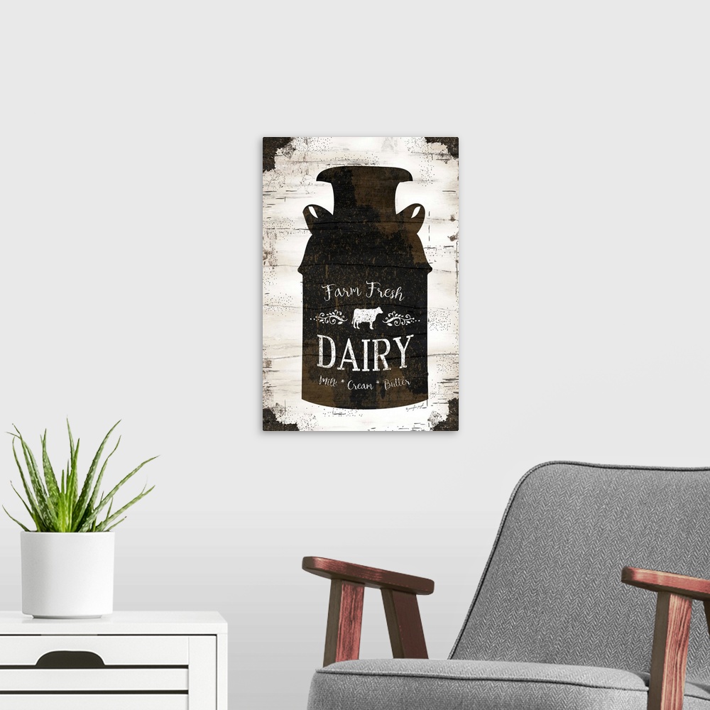 A modern room featuring Farmhouse Milk Can