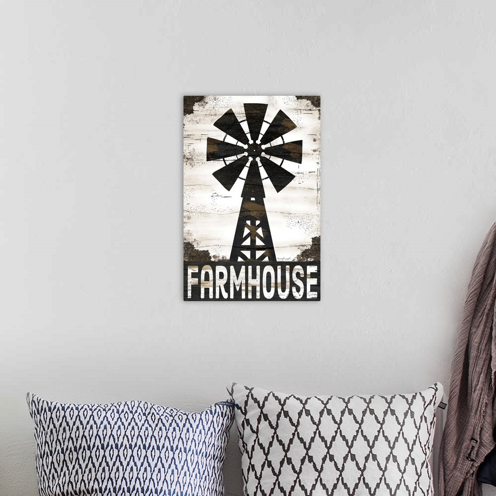 A bohemian room featuring Farmhouse Windmill