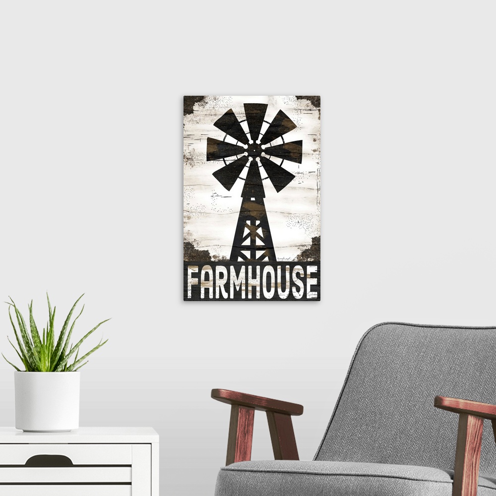 A modern room featuring Farmhouse Windmill