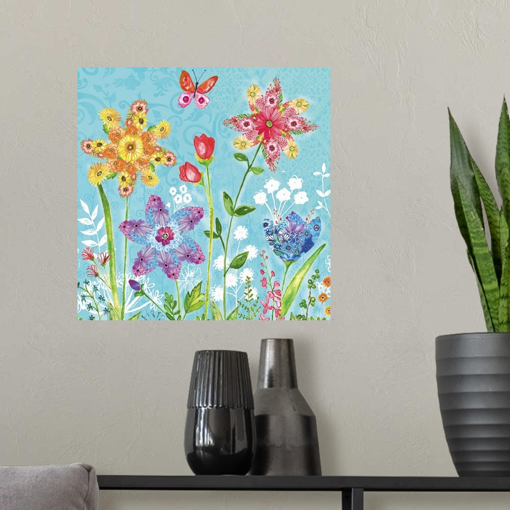 A modern room featuring Cheerful and happy flowers to brighten any room!