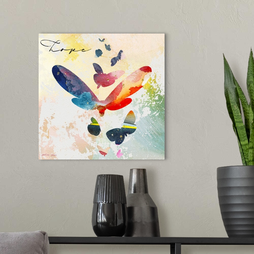 A modern room featuring This dreamy, ephemeral butterfly will add a fanciful whimsy to any decor.