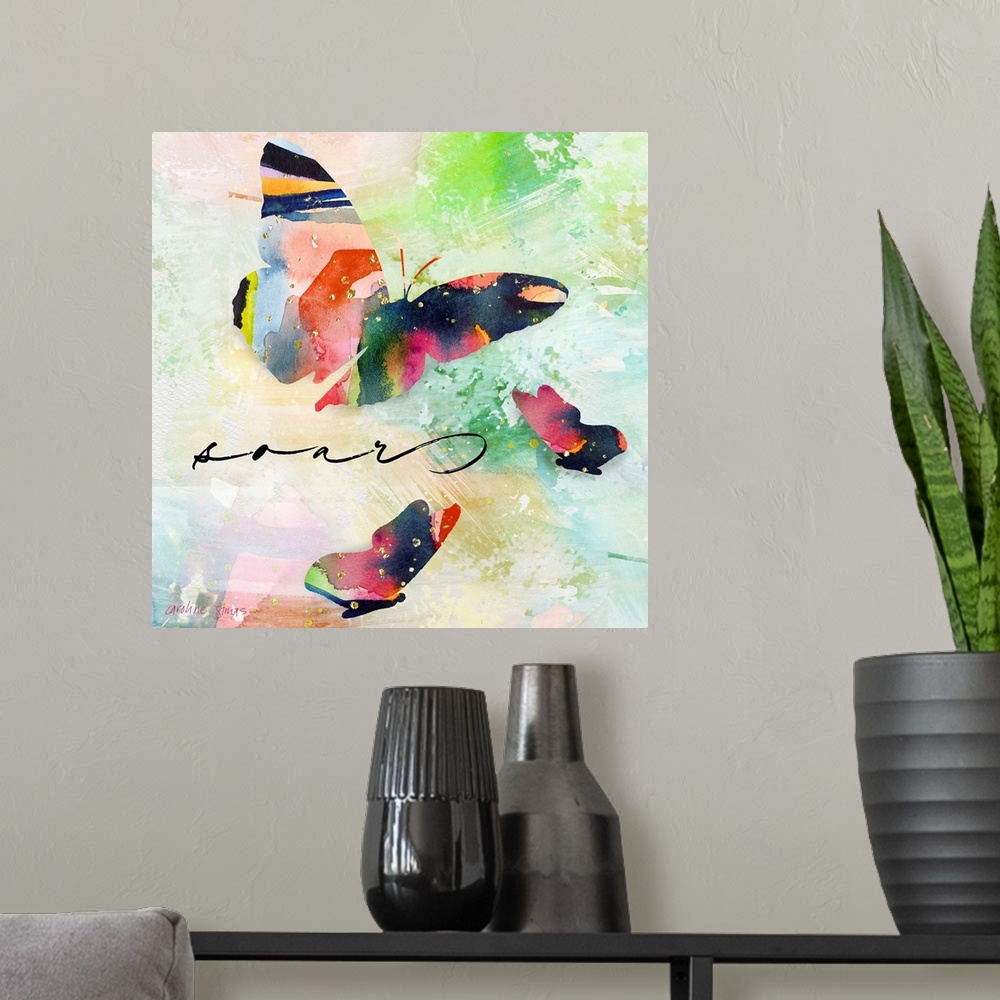 A modern room featuring This dreamy, ephemeral butterfly will add a fanciful whimsy to any decor.