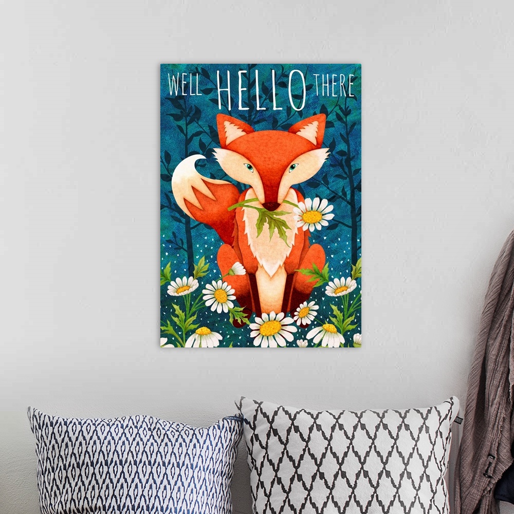 A bohemian room featuring The ever-popular fox is the star of this kid-friendly piece of art!