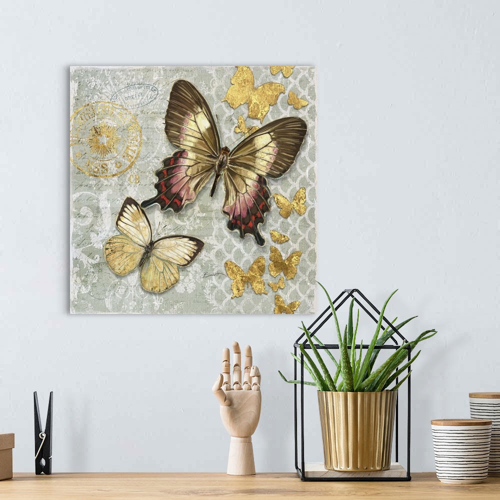 A bohemian room featuring Elegant depiction of butterflies adds a classic and impacting touch to your decor.