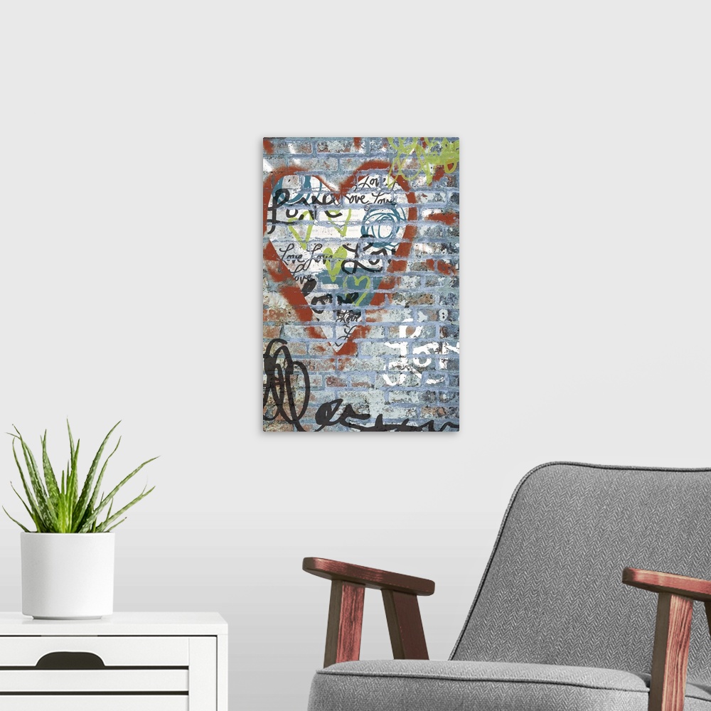 A modern room featuring Graffiti-inspired art style adds an edgy on-trend decor to your home or office.