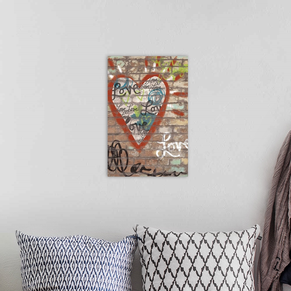 A bohemian room featuring Graffiti-inspired art style adds an edgy on-trend decor to your home or office.