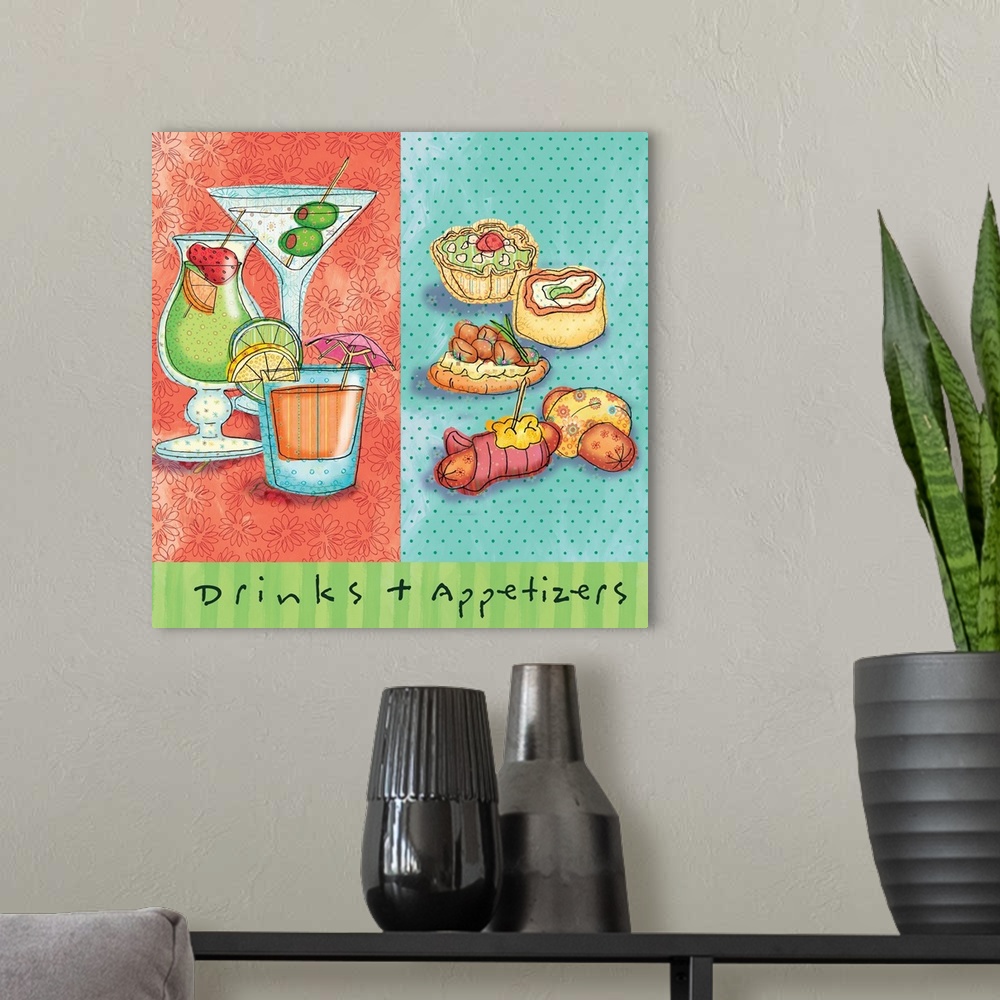 A modern room featuring Happy Pairings - Drinks