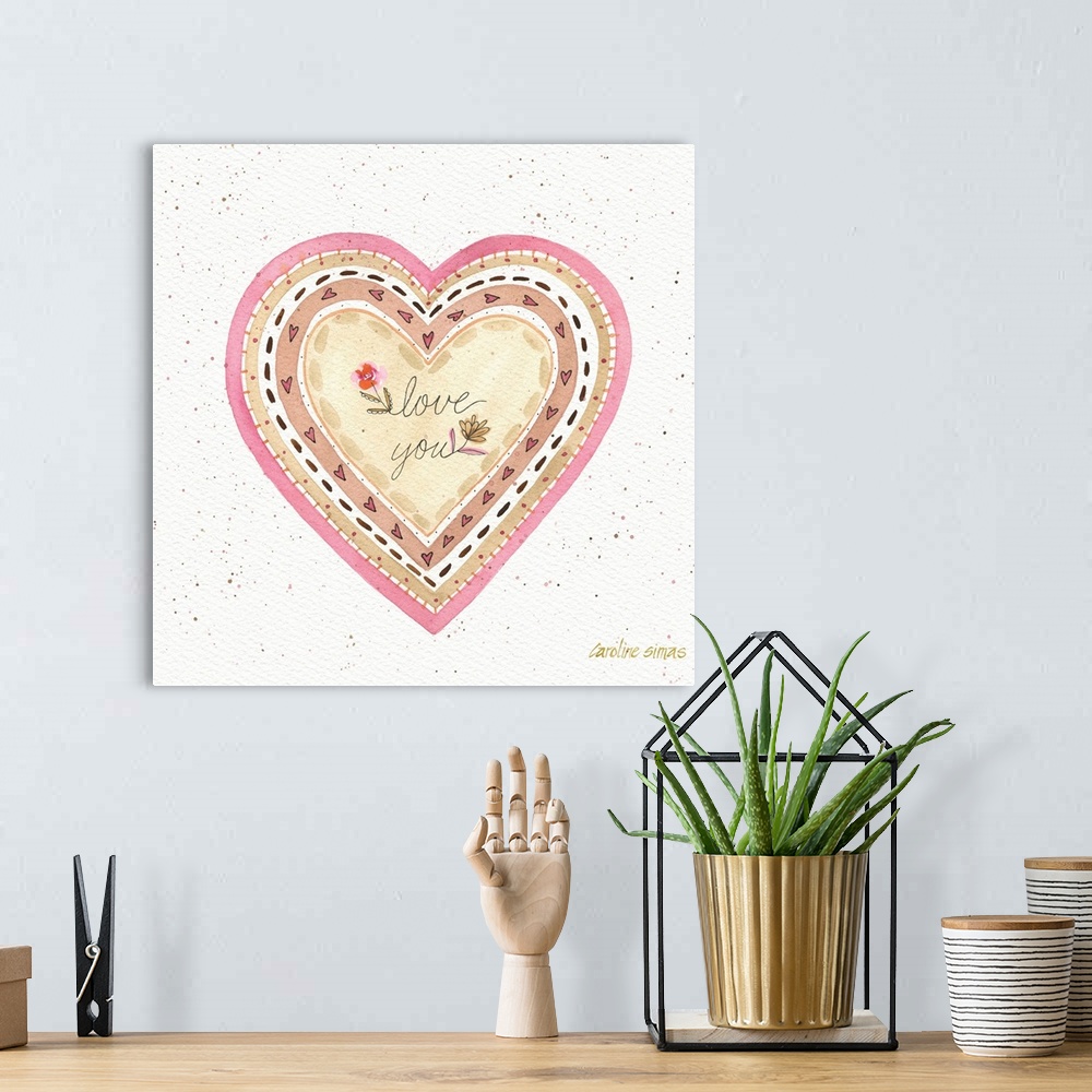A bohemian room featuring Sweetly rendered heart art that adds a gentle, lovely, and inspirational accent to your decor.
