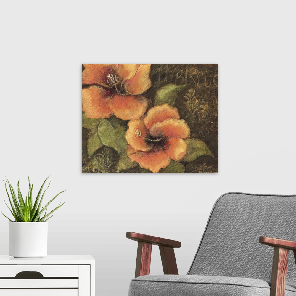 A modern room featuring Lovely hibiscus flower is an elegant accent to all decor styles